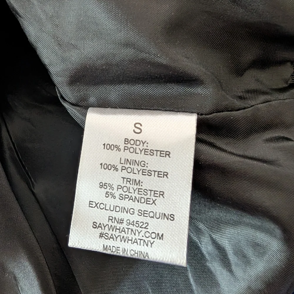 Say What? Women's Size Small Sequin Star Bomber Jacket Silver Glitter Glam - Picture 9 of 9